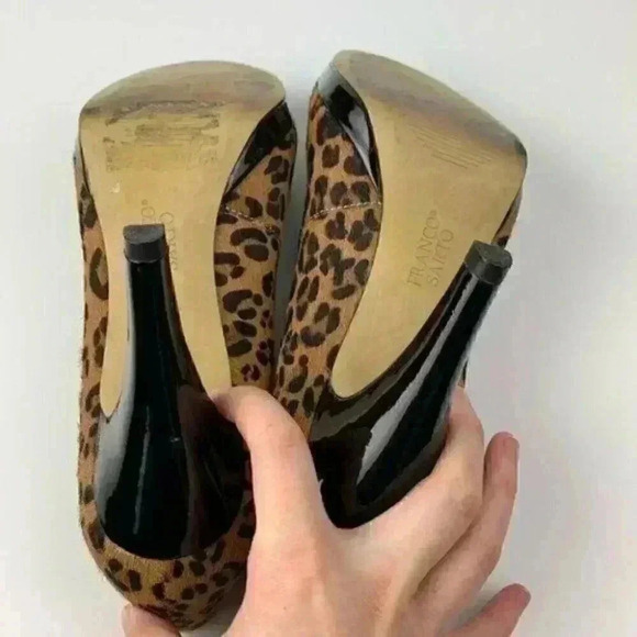 Franco Sarto heels size 6 Napoli calf hair patent - Picture 6 of 9